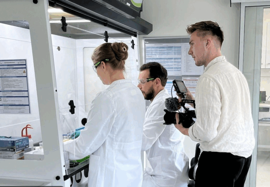 Dreharbeiten im Labor: Szene aus der Filmproduktion für Better Basics